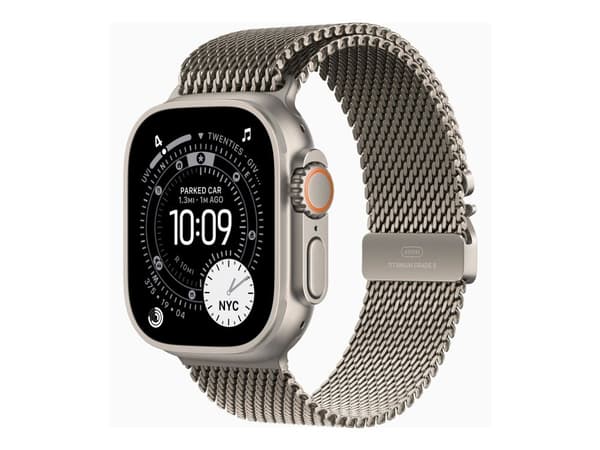 Apple Watch Ultra 3 GPS + Cellular 49mm Natural Titanium Case with Natural Titanium Milanese Loop - Medium