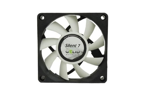 Gelid Solutions Silent 7, fläkt, 7 cm, 2200 rpm, 19,8 dB, 33,66 dB, 21,8 kubikfot/min.