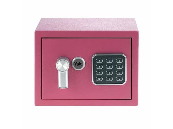 Yale YSV/170/DB2/P, Fristående kassaskåp, 3,8 l, Rosa, Kombinationslås, Stål, Golv/vägg