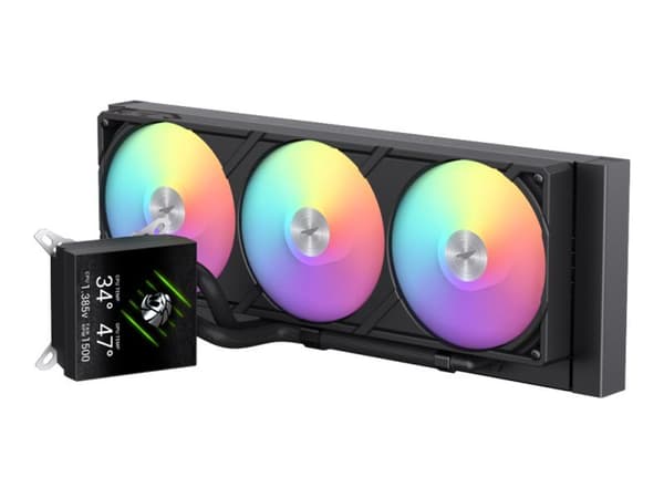 GameMax GLACIER 360 LCD - Processorkylare - (för: LGA115x Socket, LGA1200, LGA1366, LGA1700, LGA1851, AM4, AM5) - 120 mm - svart