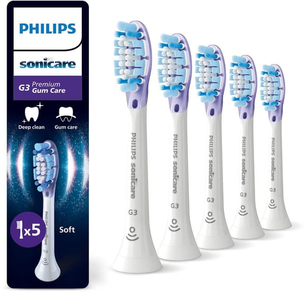 Philips Sonicare G3 Premium Gum Care tandborsthuvuden - vita - 5-pack
