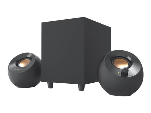 Creative Pebble Plus - Högtalarsystem - för persondator - 2.1-kanals - 8 Watt (Total) - svart