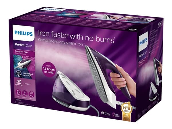 Philips PerfectCare Compact Plus GC7933 - Strykjärn med separat ånggenerator med automatisk avstängning - sula SteamGlide Plus - 2400 W - magiskt m...