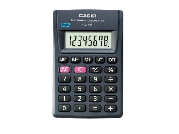 Casio HL-4A, Ficka, Grundläggande, 8 siffror