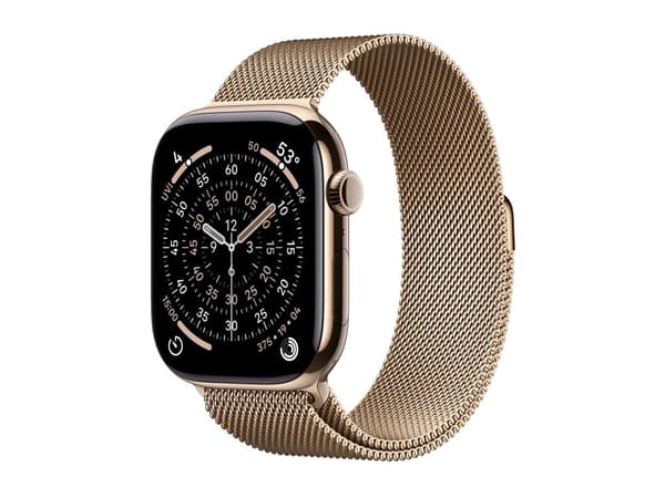 Apple Watch Series 11 GPS + Cellular 46mm Gold Titanium Case with Gold Milanese Loop - M/L
