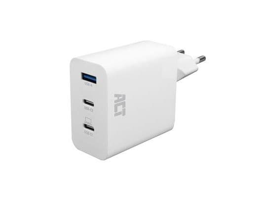 ACT USB-C/USB-A-lader 65 W 3 porter med Power Delivery PPS QuickCharge (AC2170)