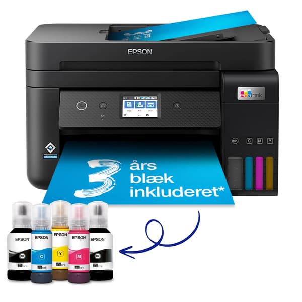 Epson EcoTank ET-4850 - Multifunktionsskrivare - färg - bläckstråle - påfyllbar - A4 (media) - upp till 15.5 sidor/minut (utskrift) - 250 ark - 33....
