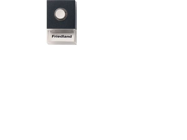 FRIEDLAND BY HONEYWELL Ringknapp Pushlite, svart med upplyst namnfält, LxBxH: 60x40x19 mm, kräver transformator