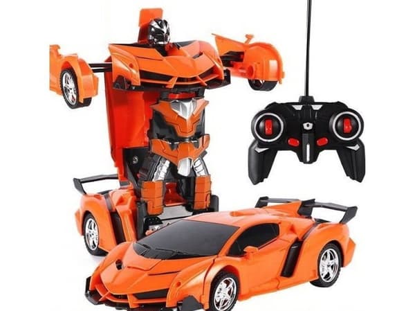 LeanToys bilrobot 2-i-1 pilot R/C, ljus + ljud + drift, orange