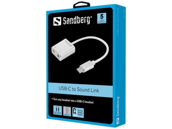Sandberg USB-C to Sound Link - Ljudkort - stereo - USB-C
