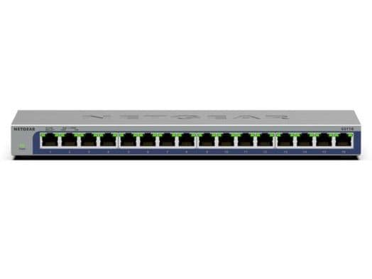 NETGEAR GS116 16 Port Gigabit Desktop Switch - Switch - 16 x 10/100/1000 - skrivbordsmodell