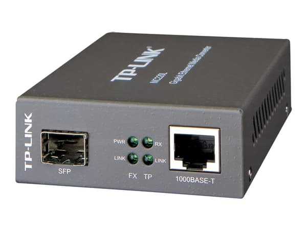 TP-Link MC220L - Fibermediekonverterare - 1GbE - 1000Base-LX, 1000Base-SX, 1000Base-LH - RJ-45 / SFP (mini-GBIC) - upp till 10 km - 850 nm / 1310 n...