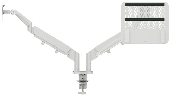 Leitz Ergo Platsbesparande Dubbel Monitorarm & Laptopställ, Klämma/genomföring, 9 kg, 33 cm (13"), 81,3 cm (32"), 100 x 100 mm, Grå