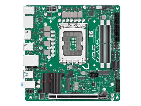 ASUS PRO Q870I-C-CSM - Moderkort - mini ITX - LGA1851-uttag - Q870 Chipuppsättning - USB-C 3.2 Gen2, USB 3.2 Gen 1, USB 3.2 Gen 2 - Gigabit LAN - i...