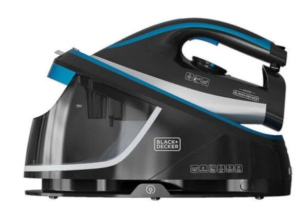 Black & Decker BXSS2401E, 2400 W, Keramisk stryksula, 5 Bar, 1,5 l, 200 g/min, Svart, Blå, Vit