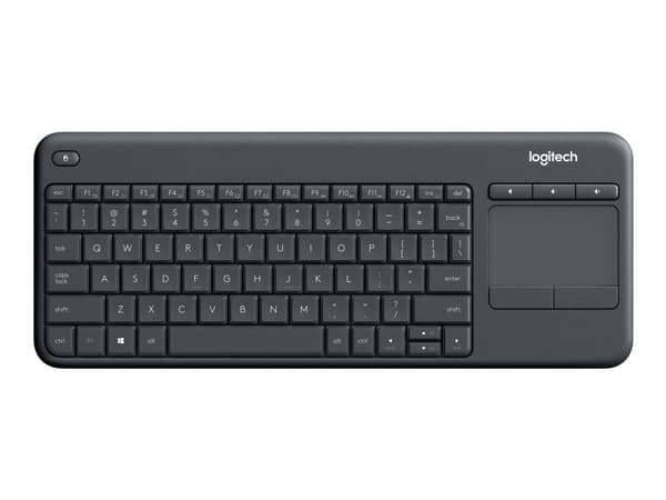Logitech Wireless Touch Keyboard K400 Plus - Tangentbord - trådlös - 2.4 GHz - Nordisk - svart