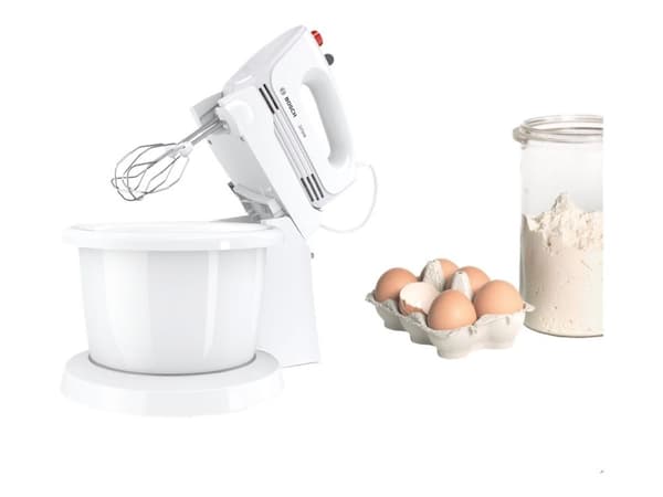 Bosch MFQ2600W, Käsisekoitin, Valkoinen, Vaivaus, Sekoitus, Sekoittaminen, 3 L, Painikkeet, CE, VDE
