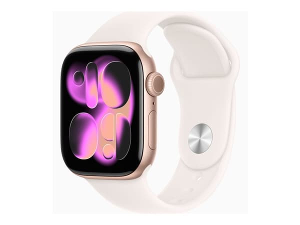 Apple Watch Series 11 GPS 42mm Rose Gold Aluminium Case with Light Blush Sport Band - S/M