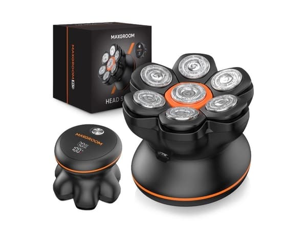 MAXGROOM JK-1688 elektrisk barbermaskin med 7 hoder, IPX6, svart