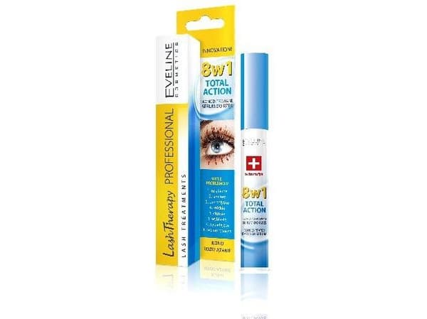 Concentrated Eyelash Serum Total Action 8-in-1 by Lash Therapy Professional - Argan Oil, D-Panthenol, Soy Proteins & Hyaluronic Acid