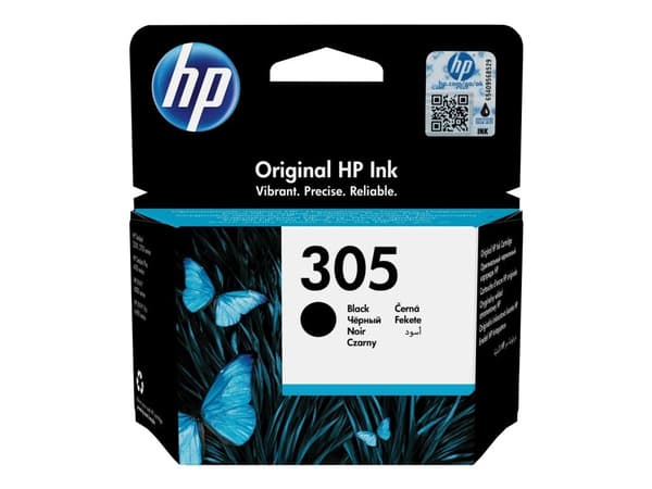HP 305 musta alkuperäinen mustekasetti, Perusvärintuotto, Musta, Väriainepohjainen muste, 17,9 ml, 1 kpl, 120 sivua