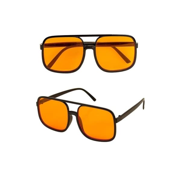 Svarta glasögon med orange glas