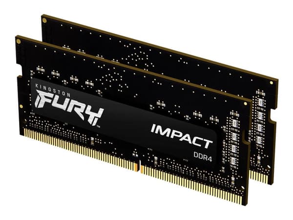 Kingston FURY Impact - DDR4 - sats - 32 GB: 2 x 16 GB - SO DIMM 260-pin - 3200 MT/s / PC4-25600 - CL20 - 1.2 V - ej buffrad - icke ECC - svart