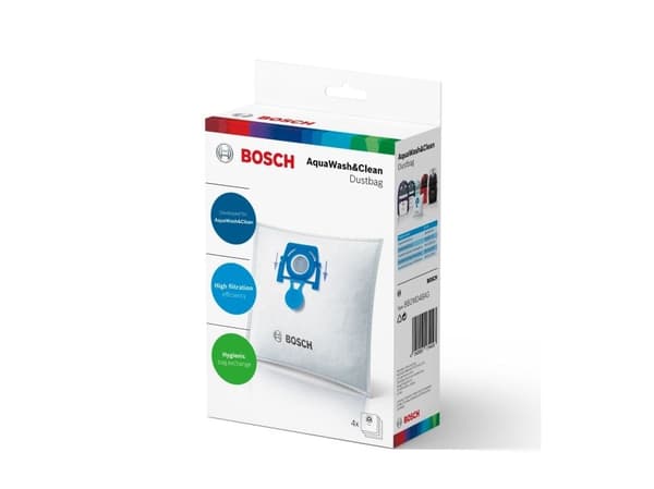 Bosch BBZWD4BAG, Cylinderdammsugare, Dammpåse, Vit, Bosch, AquaWash & Clean, 4 styck