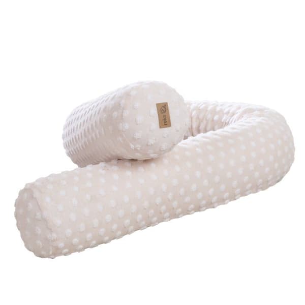 Sängkydd av ekologisk bomull ROBA - Frostig Mandel - 170 cm - Oeko-Tex & OCS certifierat - Beige Mandel - Reliefprickar
