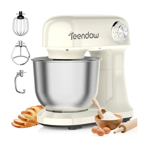 Teendow Professionell Köksmaskin – 1500W – 5L Rostfri Skål – 12 Hastigheter + 3 Tillbehör