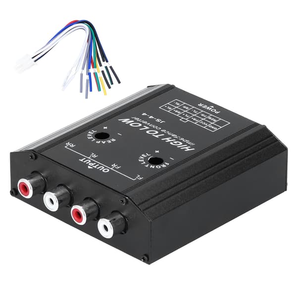 12V 4-kanals ljudimpedansomvandlare Hög till Låg RCA Line Bil Stereo Radio Högtalarfrekvensfilter