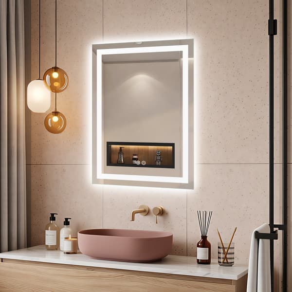 LED Badrumsspegel 50x70 cm - Anti-fog - Dimbar LED-belysning - Touch - IP44 - 3 färgtemperaturer