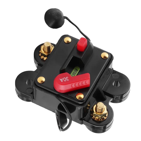 12V-24V DC Strömbrytare Säkringshållare för Bil Båt Stereo Ljudskydd, 30A, 78x51x38mm