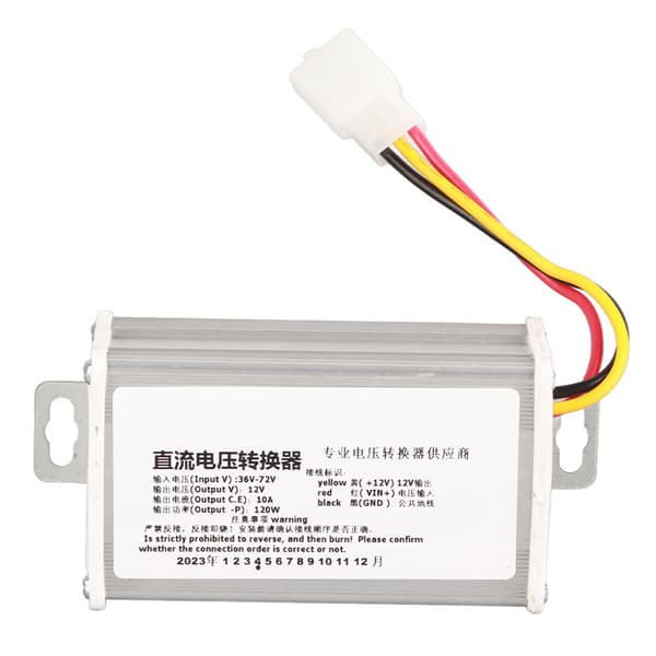 DC 36V-72V till 12V 10A 120W omvandlaradaptertransformator för elscooter
