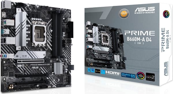 ASUS Bundkort PRIME B660M-A D4-CSM - micro ATX - Socket LGA1700 - Intel B660