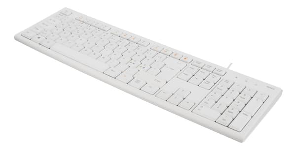 DELTACO Keyboard, 105 keys, Nordic layout, USB, white, 13 media keys,