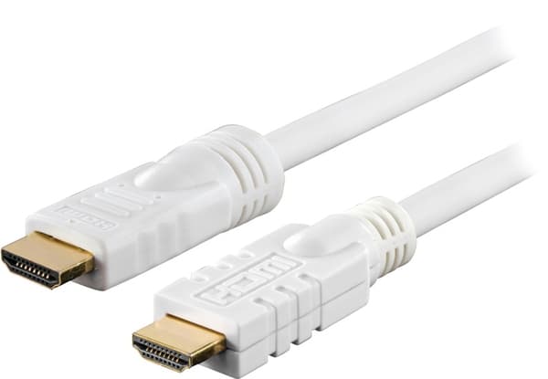 DELTACO HDMI-kabel, aktiv, ha-ha, 1080p, v1.4, 15m, vit (HDMI-1151)