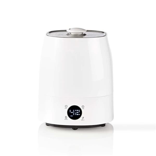 Nedis Luftfuktare | 110 W | Med sval och varm dimma | 5.5 l | Hygrometer | Timer | Lämplig för miljöer upp till: 50 m² | Grå / Vit