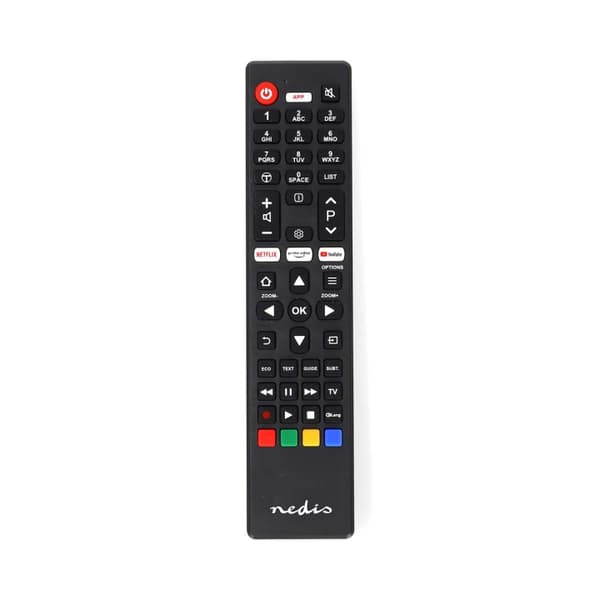 Nedis Ersättnings Fjärrkontroll | Passar till: TCL/Thomson | Förprogrammerad | 1 Enhet | Amazon Prime / Netflix Knapp / Youtube Knapp | Infraröd | Sva