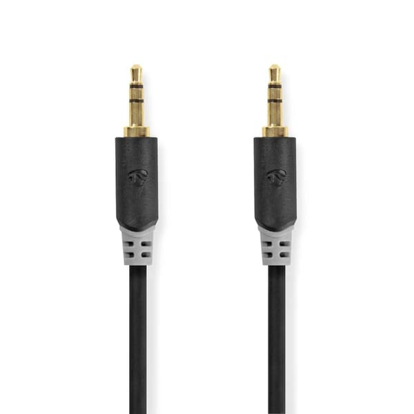 Nedis Stereo lydkabel | 3.5 mm Han | 3.5 mm Han | Gull belagt | 2.00 m | Rund | Antrasitt | Boks