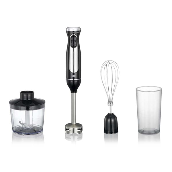 MELISSA Stavmixer med visp, hackare och plastbägare 600W Svart / Rostfritt stål