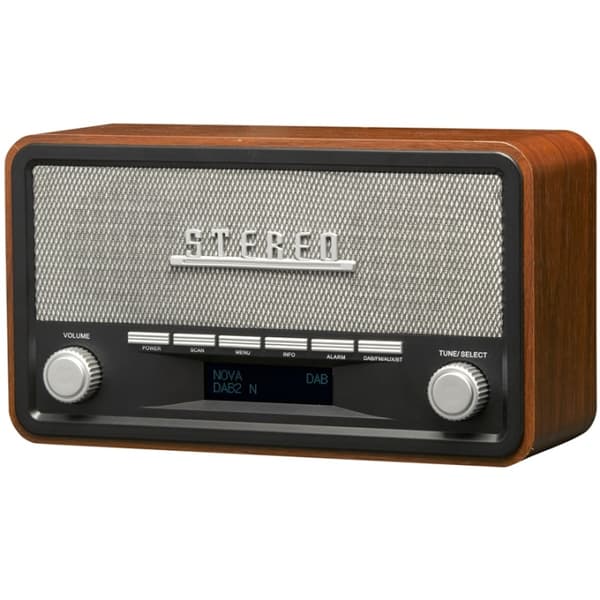 DENVER DAB-18 - clock radio - Bluetooth - DAB/DAB+/FM - Stereo - Brown