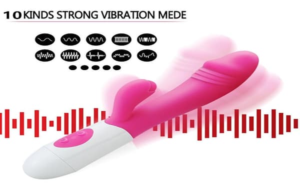 Rabbit-vibraattori, sähköinen hierontalaite vaginan ja klitoriksen stimulointiin, silikonidildo, seksilelu