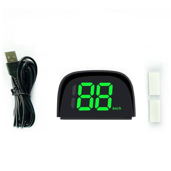 Digital Bil Speedometer-GPS HUD LCD Display USB Plug-and-Play til Cykler & Biler-km/t-Grøn