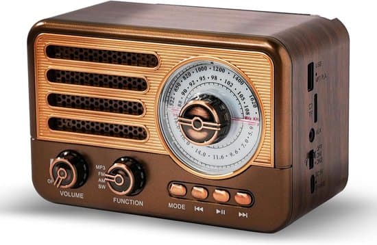 Transistorradio - AM/FM/SW Kompakt Bærbar Radio - TF Kort Understøttelse - Hjælp - MP3-afspiller - USB - Guld