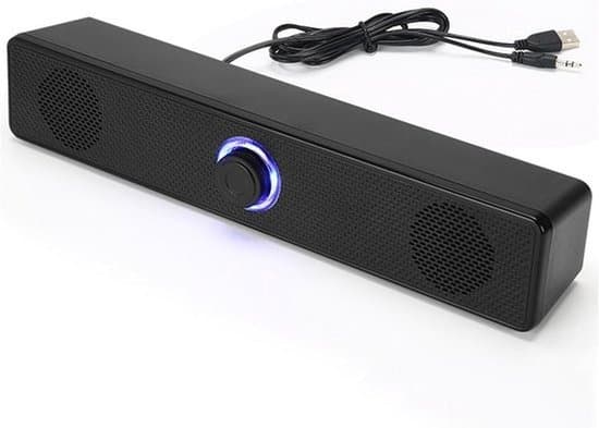 Stereo USB-datorhögtalare med 3,5 mm AUX-ingång - skrivbordsljudlimpa