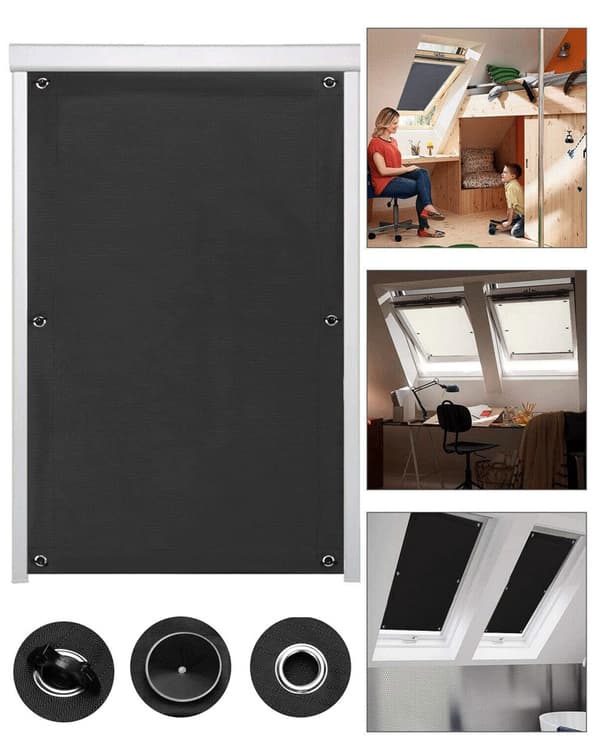 Sugekop gardin tag ovenlys solskærm 60cm*115cm-sort