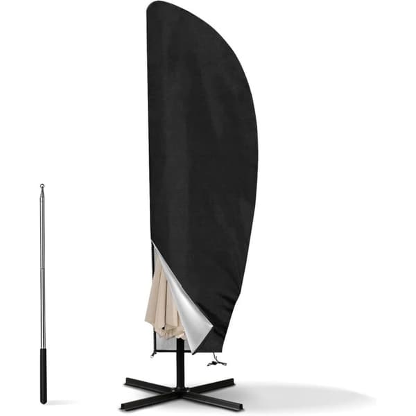 Fritbærende parasolovertræk til parasoller med en diameter på 2-4 meter, lavet af Oxford-stof, med opbevaringspose, sort - 265 cm (50x70x40 cm)...