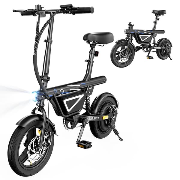 iScooter EB1S Elektrisk cykel 12AH Batteri 350W Motor 50km Range City E-Bike med APP 14 tums vikbara uppblåsbara däck Elektrisk cykel för vuxna stadsresa