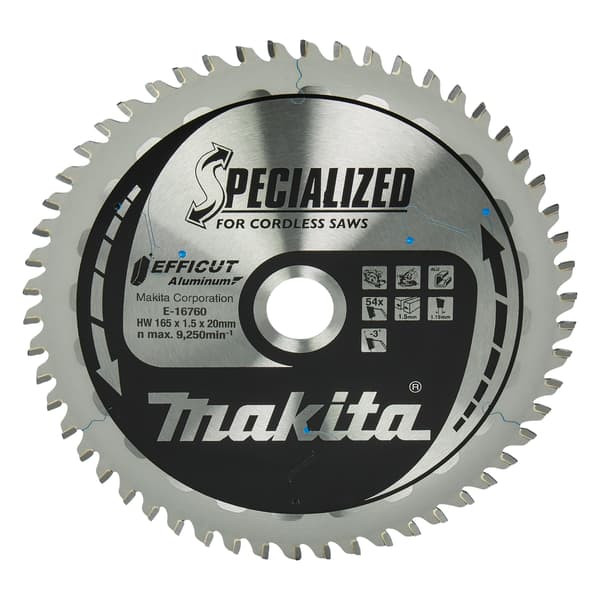 Makita Efficut cirkelsågklinga för aluminium 165x1,5x20 mm 54 tänder E-16760